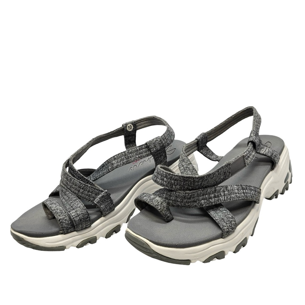 Skechers Charcoal Gray Textured Strap Sport Sandals
